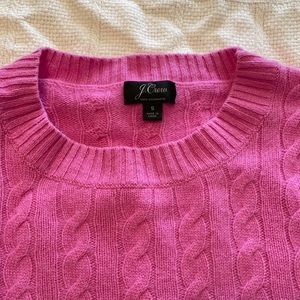 J. Crew 100% Cashmere Pink Cable-knit Sweater